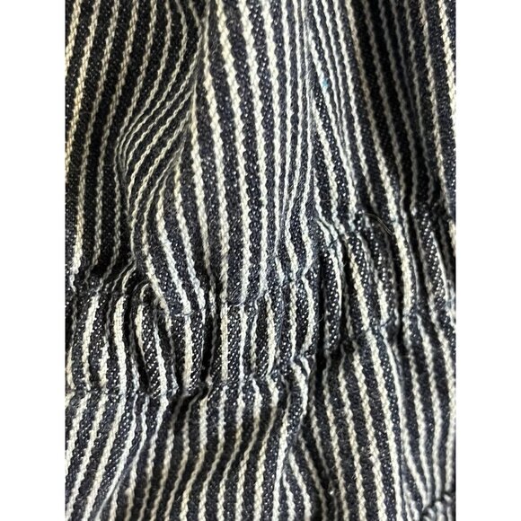 Retro Railroad Stripe Jacket XL Blue Utility Neutral Classic Chic Preppy 80s - Picture 5 of 12